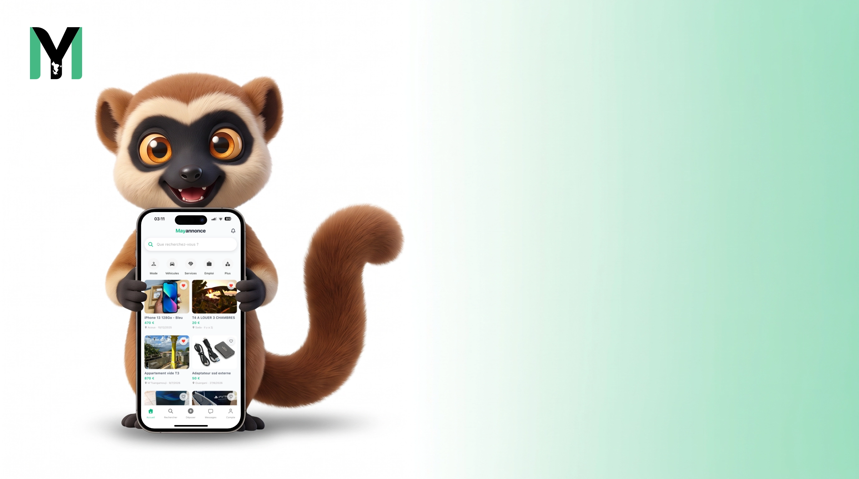 La mascotte Mayannonce présente l'application mobile